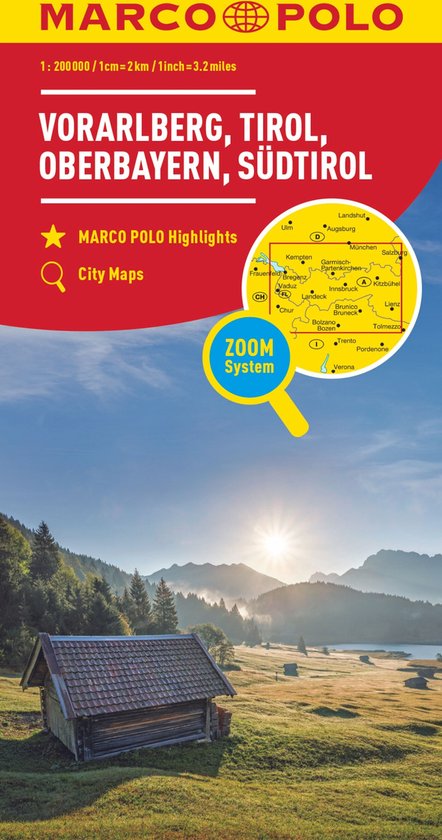 Marco Polo Vorarlberg, Tirol, Hoog-Beieren, Zuid-Tirol 03 Wegenkaart