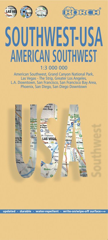 USA 2. American Southwest 1 : 3 000 000. Road Map + City Maps