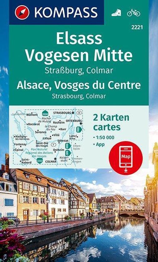 KOMPASS Wanderkarte Elsass, Vogesen Mitte, Alsace, Vosges du Centre 1:50 000