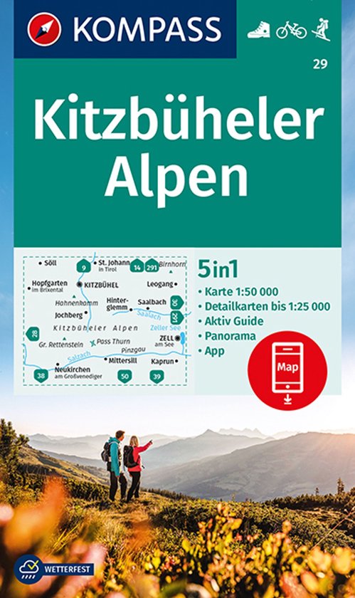 KOMPASS WK 29 Wandelkaart  Kitzbüheler Alpen 1:50.000