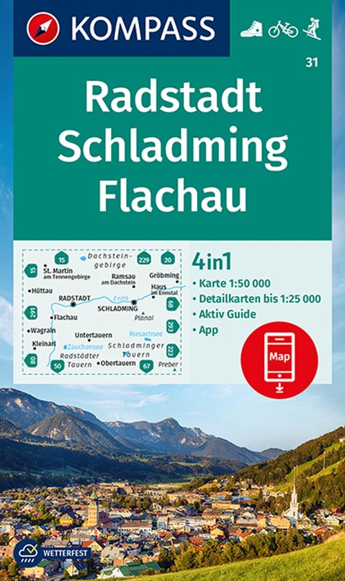 KOMPASS WK 31 Wandelkaart Radstadt, Schladming, Flachau 1:50.000