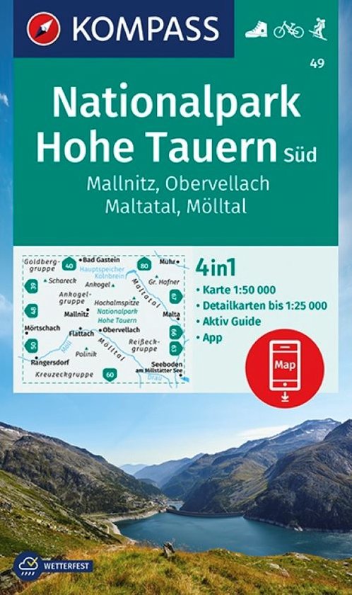 KOMPASS Wanderkarte 49 Nationalpark Hohe Tauern Süd, Mallnitz, Obervellach, Maltatal, Mölltal 1:50.000