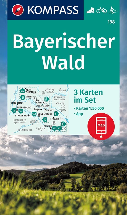 KOMPASS WK-Set Wandelkaart 198 Bayerischer Wald (3 Karten) 1:50.000