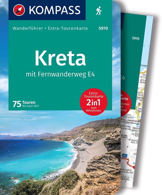 KOMPASS Wanderführer 5970 Kreta mit Weitwanderweg E4 Wandelgids