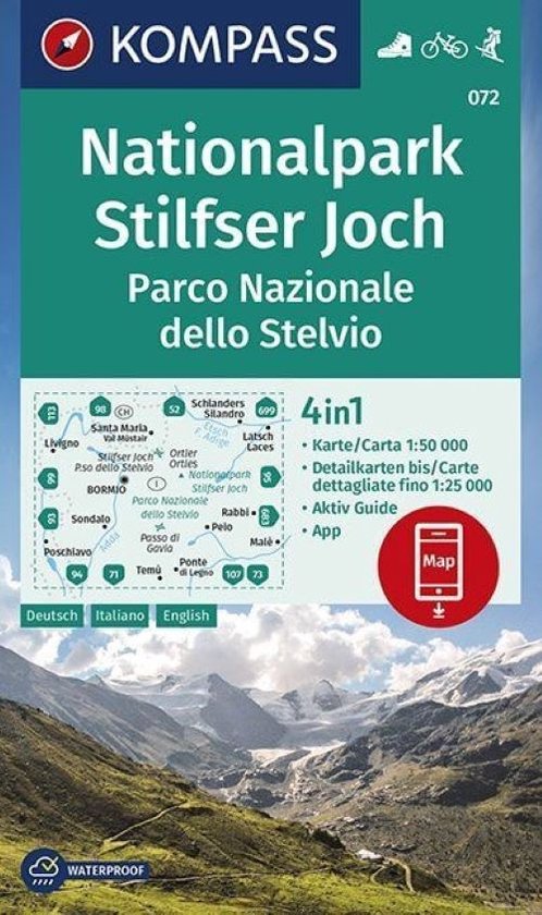 KOMPASS Wanderkarte 072 Nationalpark Stilfser Joch / Parco Nazionale dello Stelvio 1:50.000