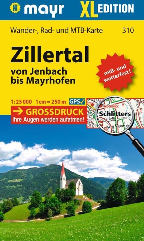 Mayr Wanderkarte Zillertal - Von Jenbach bis Mayrhofen XL 1:25.000