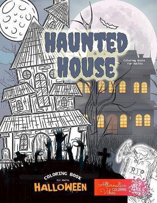 HAUNTED HOUSE coloring books for adults - Halloween coloring book for adults