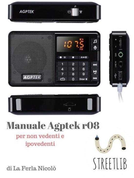 manuale lettore mp3 AGPtek r08 (per non vedenti e ipovedenti)