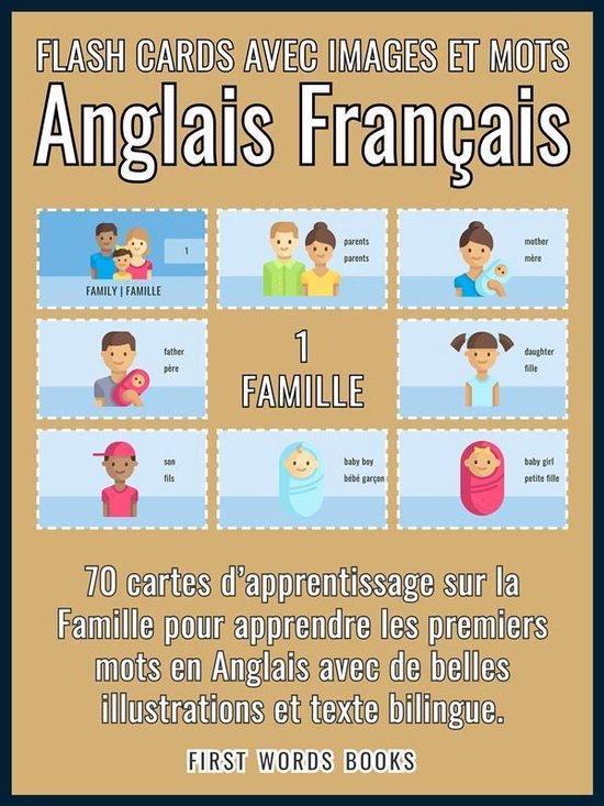 First Words In English (Anglais Français) 1 - 1 - Famille - Flash Cards avec Images et Mots Anglais Français