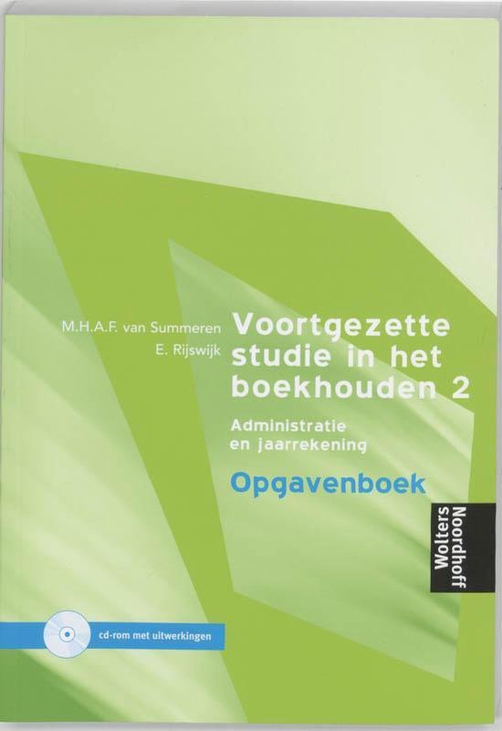 Voortgezette Studie In Het Boekhouden 2 Dl Opgaven + Cd-Rom