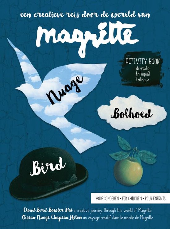 Magritte activity book voor kinderen - nuage, bolhoed, bird