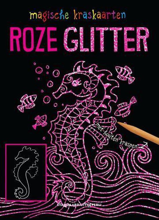 Magische kraskaarten: roze glitter