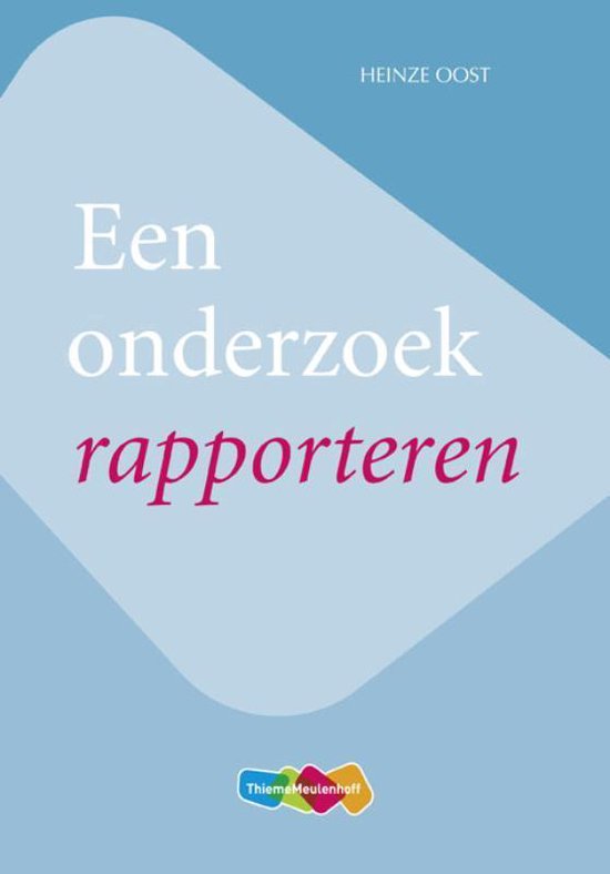 Een onderzoek rapporteren