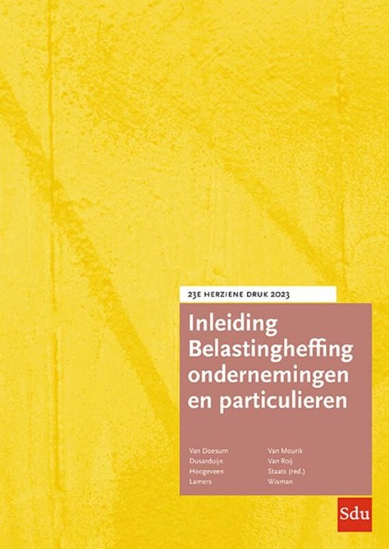 Inleiding Belastingheffing ondernemingen en particulieren 2023