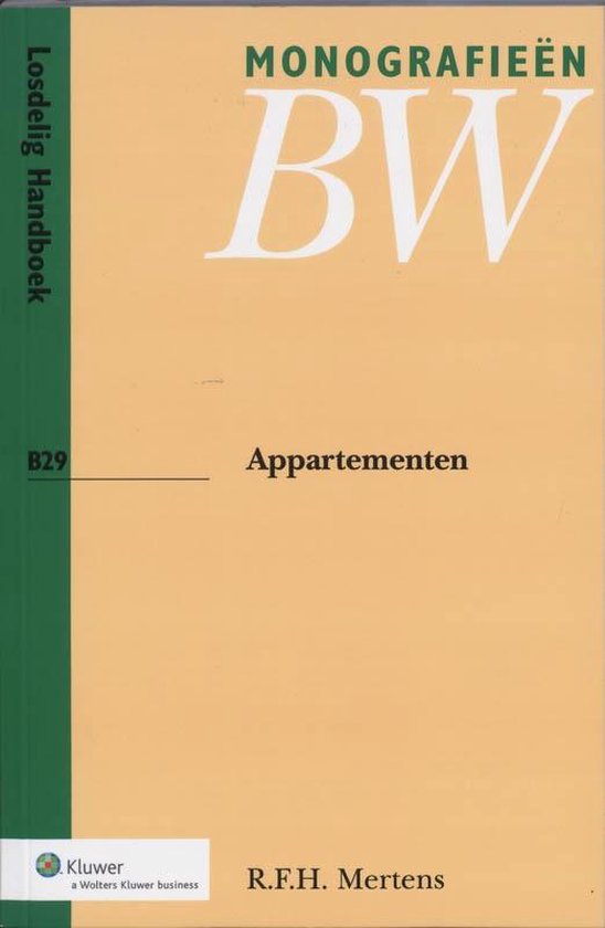 Monografieen Nieuw BW B29 - Appartementen