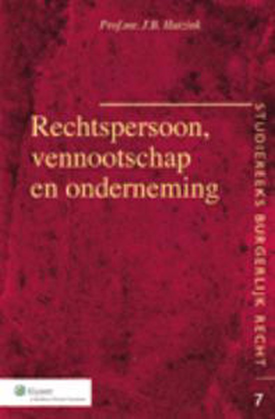 Rechtspersoon, vennootschap en onderneming