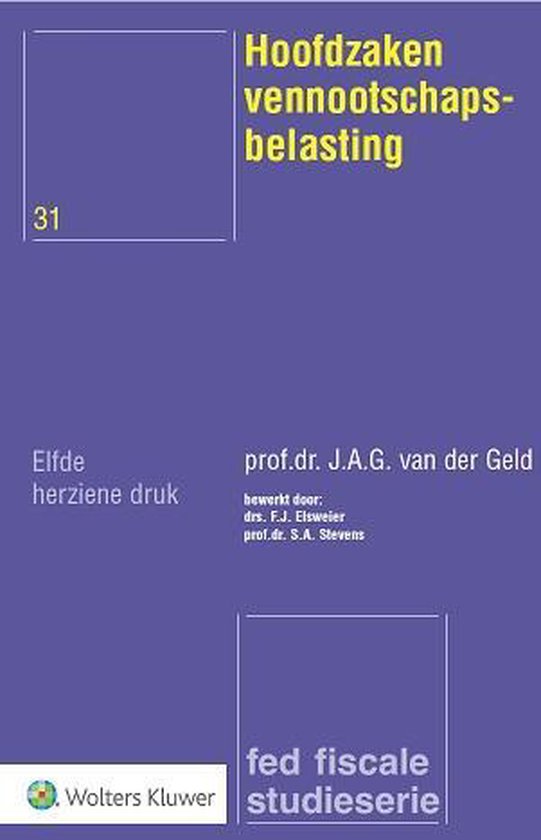 Hoofdzaken vennootschapsbelasting
