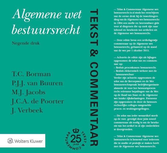 Tekst & Commentaar Algemene Wet Bestuursrecht