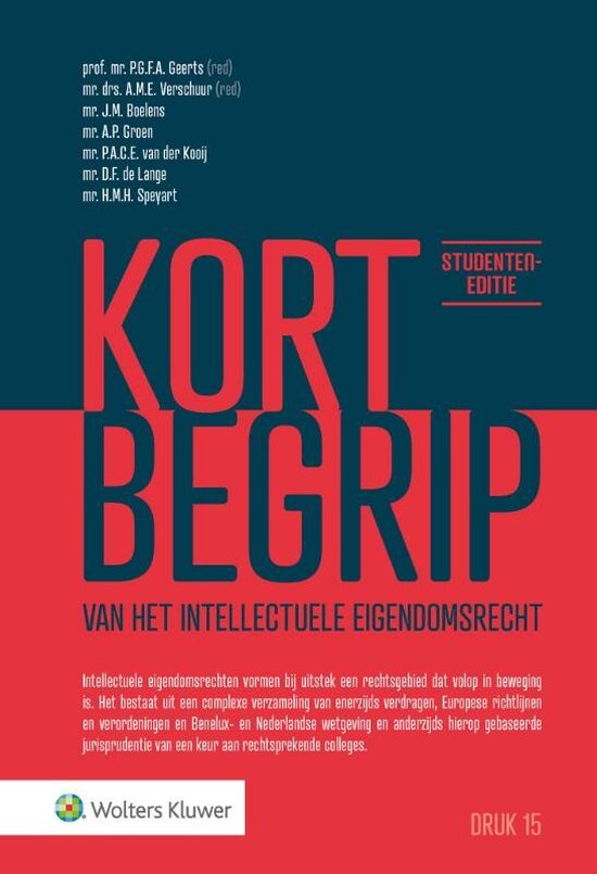 Kort begrip van het intellectuele eigendomsrecht Studenteneditie