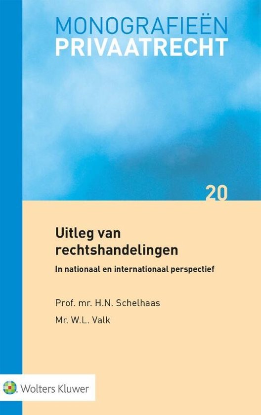 Monografieën - Uitleg van rechtshandelingen