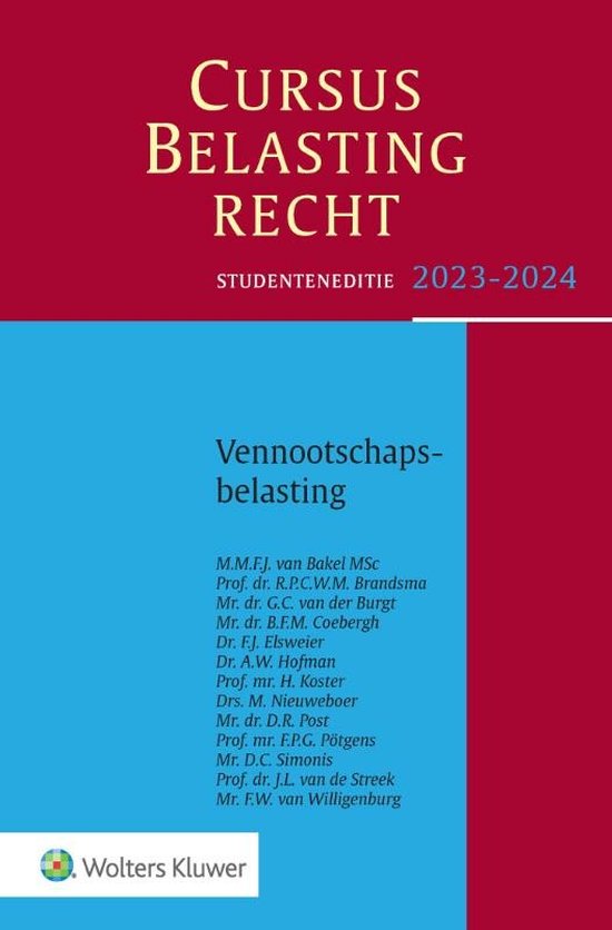 Cursus Belastingrecht Vennootschapsbelasting 2023-2024