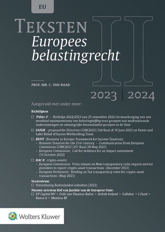 Teksten Europees belastingrecht 2023/2024