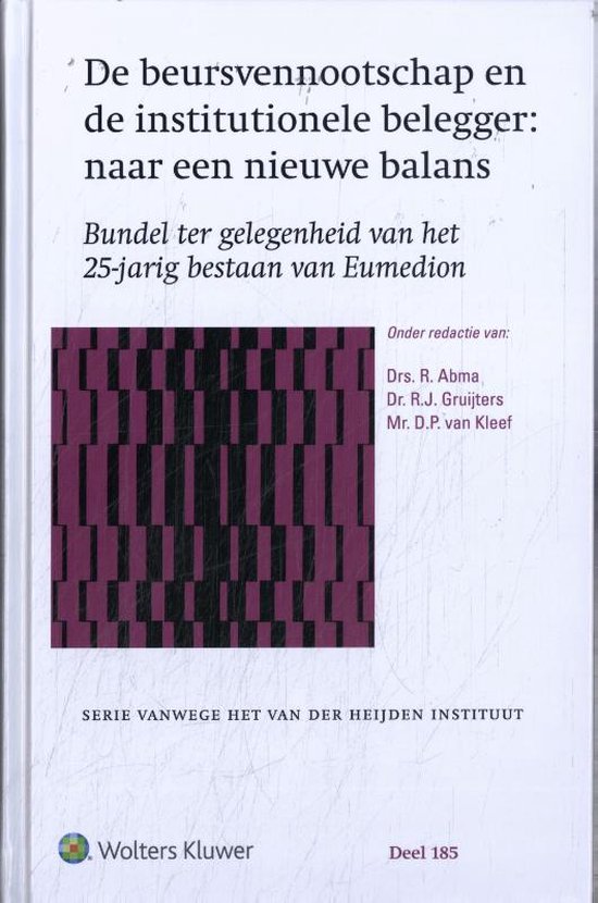 De beursvennootschap en de institutionele belegger: naar een nieuwe balans