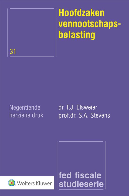 Hoofdzaken vennootschapsbelasting