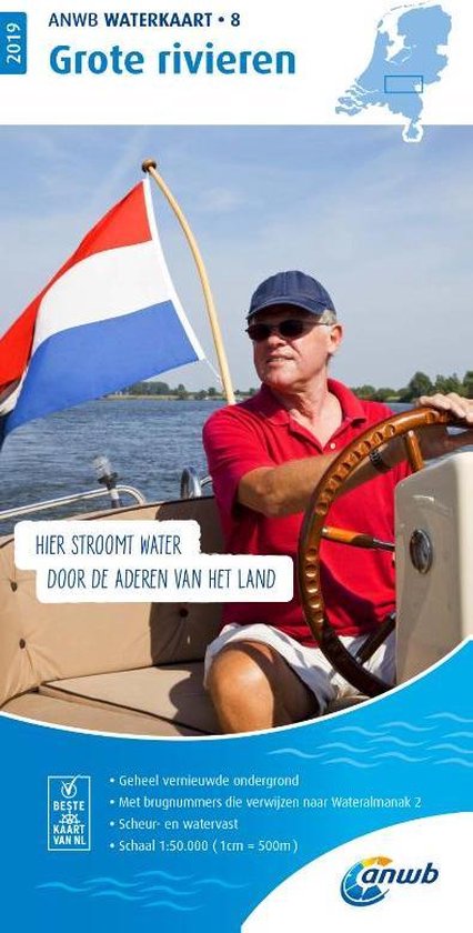 ANWB waterkaart 8 - Grote rivieren 2019