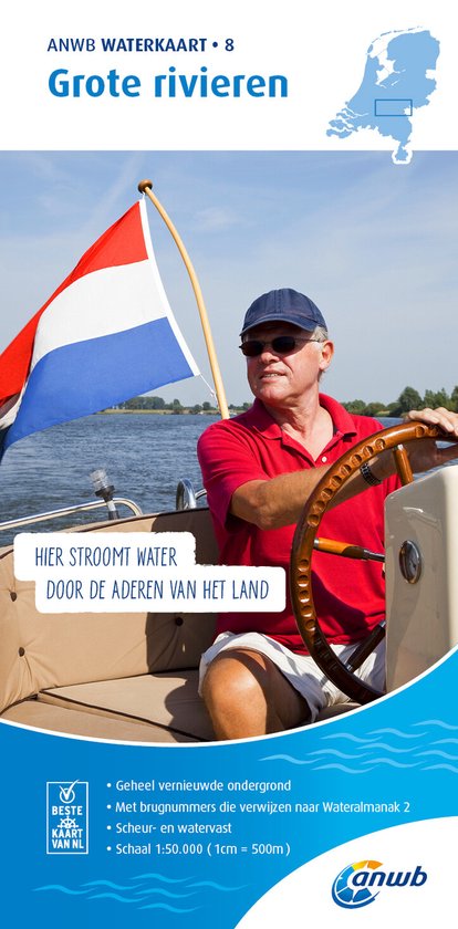 ANWB waterkaart 8 - Grote Rivieren