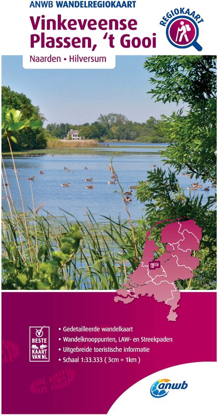 ANWB Wandelregiokaart - Vinkeveense Plassen, 't Gooi