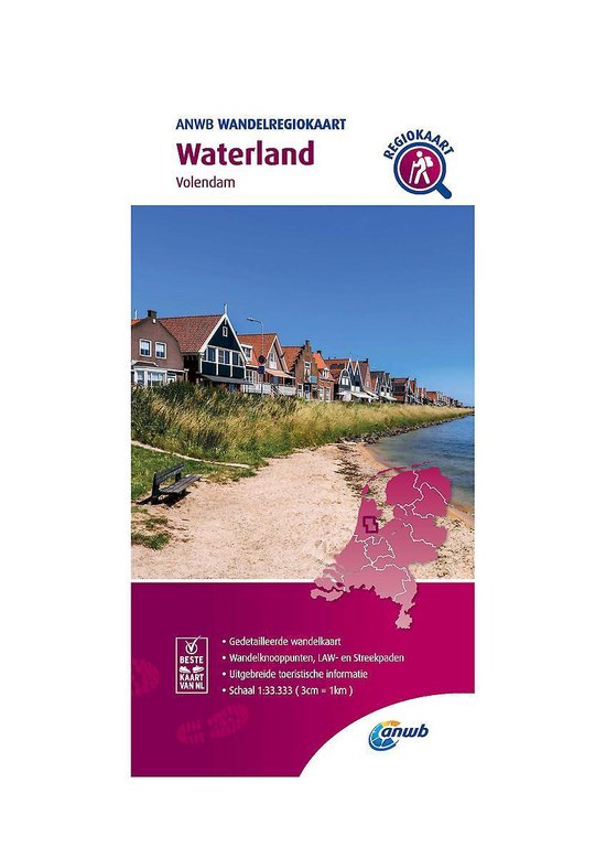 ANWB Wandelregiokaart - Wandelregiokaart Waterland 1:33.333