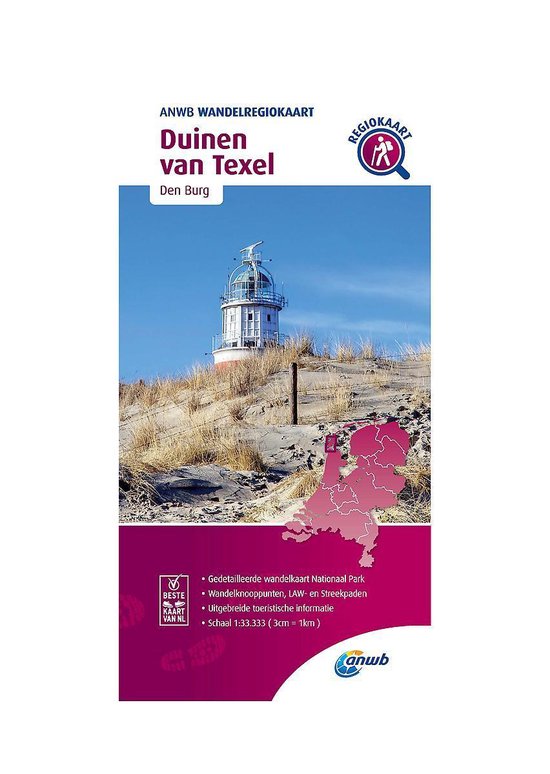 ANWB Wandelregiokaart - Wandelregiokaart Duinen van Texel 1:33.333