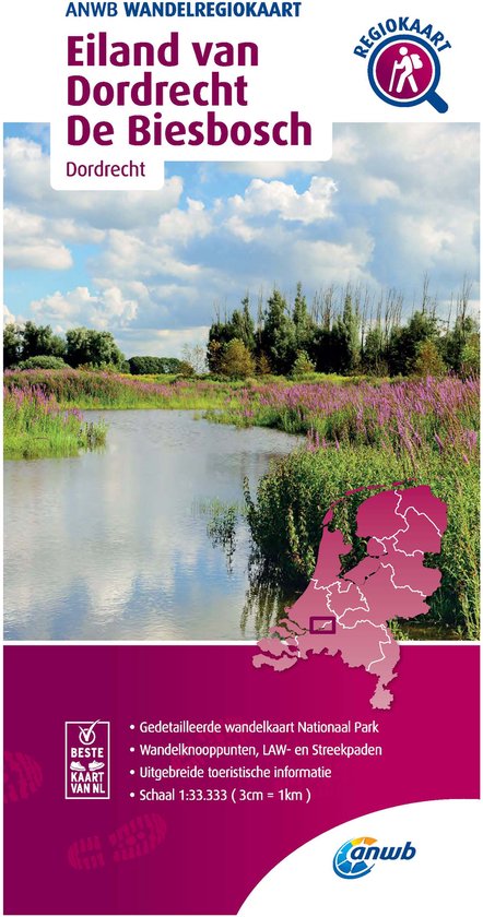 ANWB Wandelregiokaart - Eiland van Dordrecht, Biesbosch