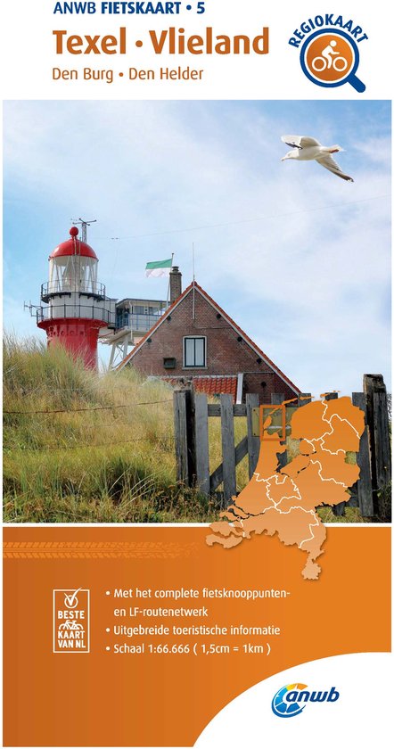 ANWB fietskaart 5 - Fietskaart Texel, Vlieland 1:66.666