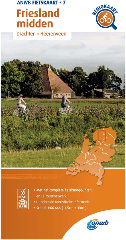 ANWB fietskaart 7 - Fietskaart Friesland midden 1:66.666