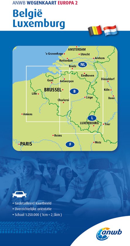 Wegenkaart- Belgium / Luxembourg road map