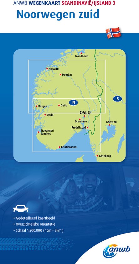 ANWB wegenkaart - ANWB Wegenkaart Scandinavië/IJsland 3. Noorwegen-Zuid