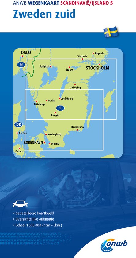 ANWB wegenkaart - ANWB Wegenkaart Scandinavië/IJsland 5. Zweden-Zuid