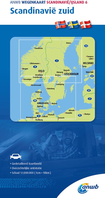 Wegenkaart- Scandinavia South road map