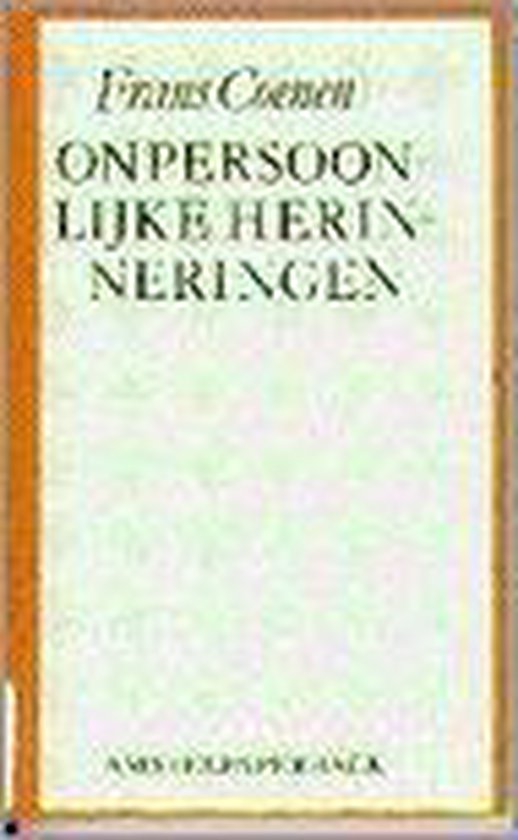 Onpersoonijke herinneringen - Frans Coenen