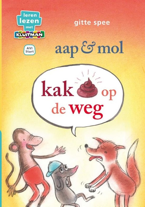 Leren lezen met Kluitman - aap en mol. kak op de weg