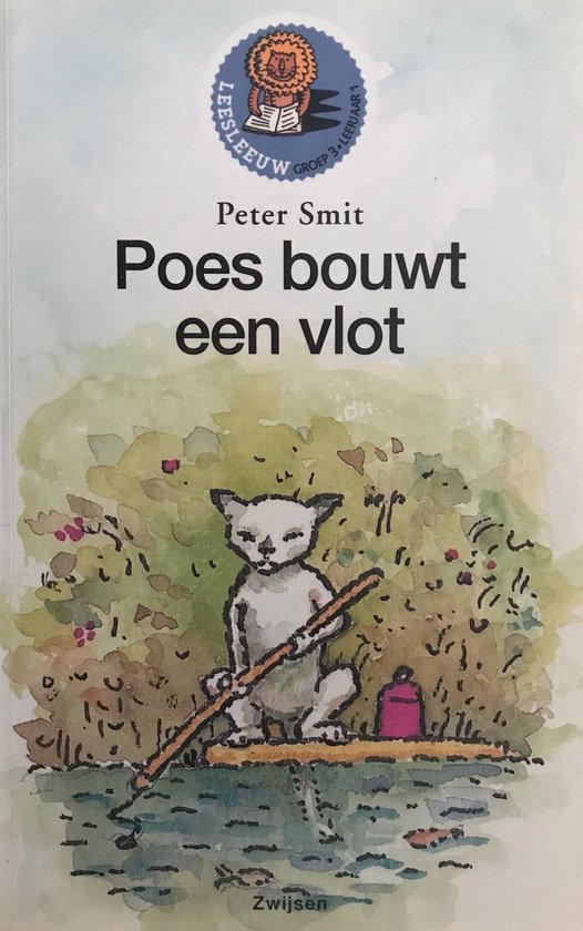 Poes bouwt een vlot