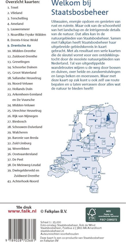 Falk Staatsbosbeheer wandelkaart 09 Drentsche A