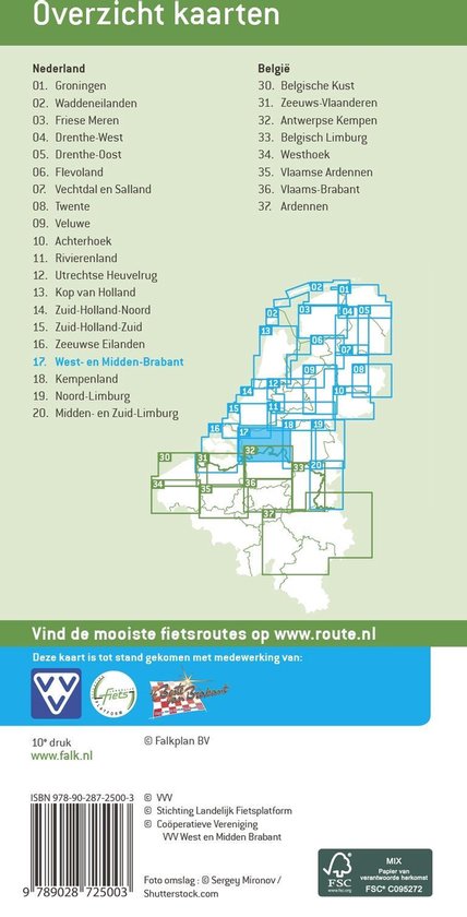 Falkplan fietskaart 17 -   West-en Midden Brabant