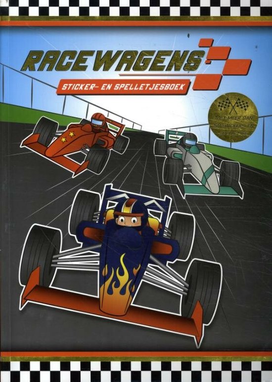 Racewagens sticker- en spelletjesboek