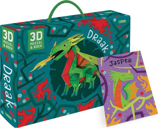 Boek + 3D-puzzel - Draak