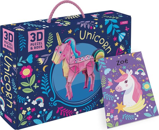 Boek + 3D-puzzel - Unicorn