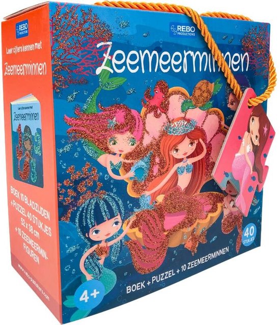 Boek + puzzel + 10 figuren - Zeemeerminnen