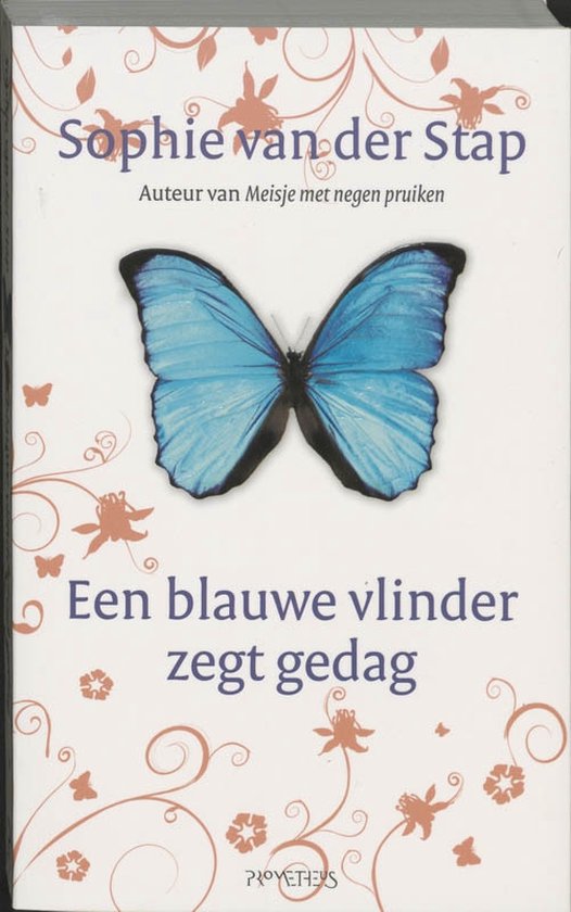 Blauwe vlinder zegt gedag